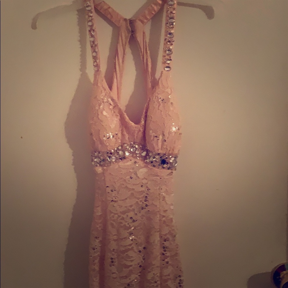 Elegant Champagne Pink Prom Dress
